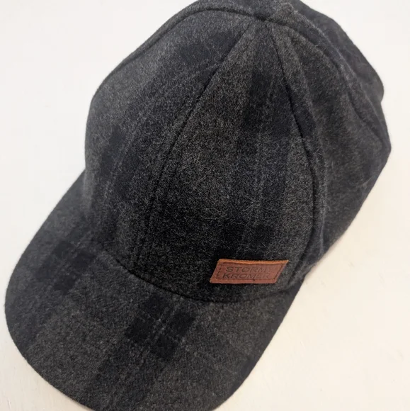 Gray Plaid Cap with Leather Patch Stormy Kromer NWT - Picture 1 of 2